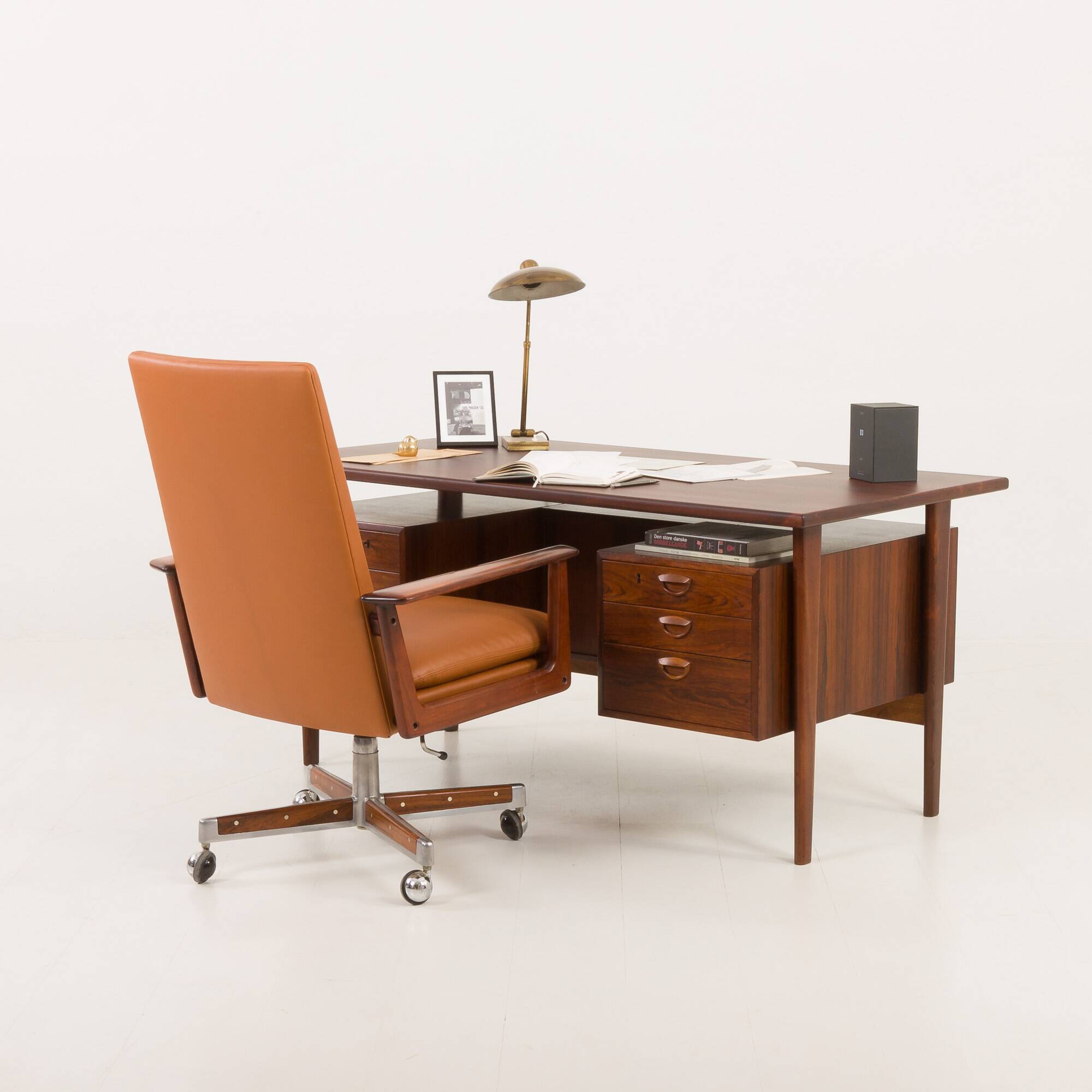 Bureau exécutif en palissandre Kai Kristiansen modèle 59 pour Feldballes Möbelfabrik