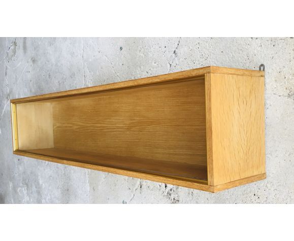 Wall box or shelf in light oak veneer - vintage - 1960
