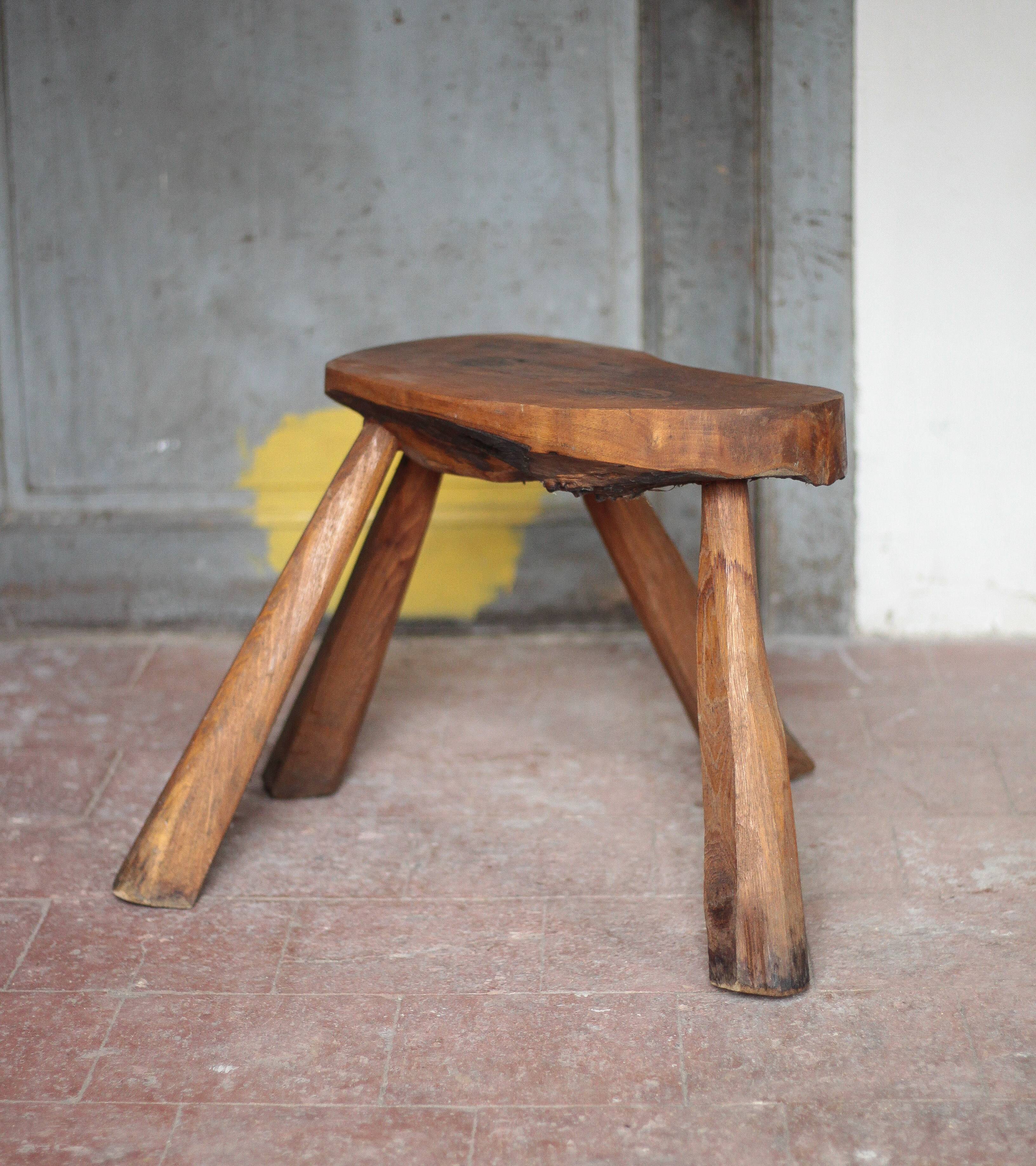 Vintage stool, wooden stool, stool, plant stand, interior decoration
