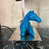 Lampe cheval en céramique craquelé