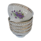 Set de 5 bols décor fleurs violettes porcelaine
