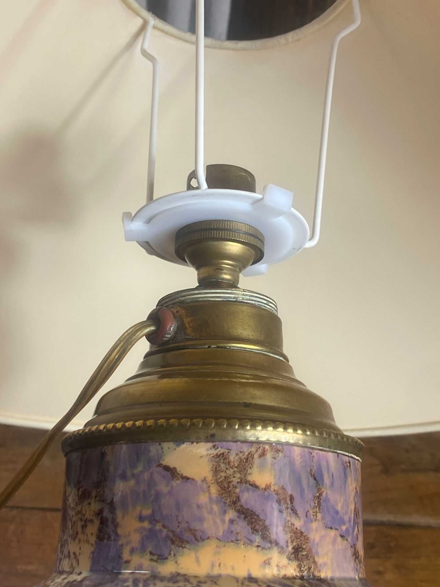 Ceramic and brass lamp