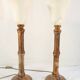 Pair of vintage lamps in natural stone and alabaster, PEGASAM style