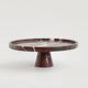 Marble cake stand in Rosso Levanto.