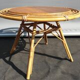 Bamboo and rattan side table