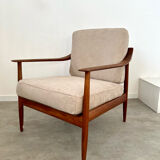 Old vintage teak armchair design Walter Knoll for Knoll Antimott Germany 1960s