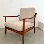 Old vintage teak armchair design Walter Knoll for Knoll Antimott Germany 1960s