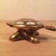 Brass and mother-of-pearl turtle jewelry box
