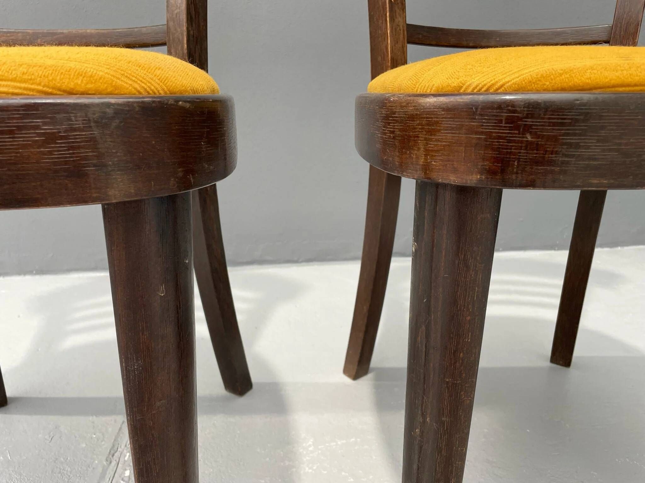 Pair of dining chairs by INTERIER n. p. Praha, wooden dining seating, 1974