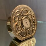 Silver metal office clock signed christofle