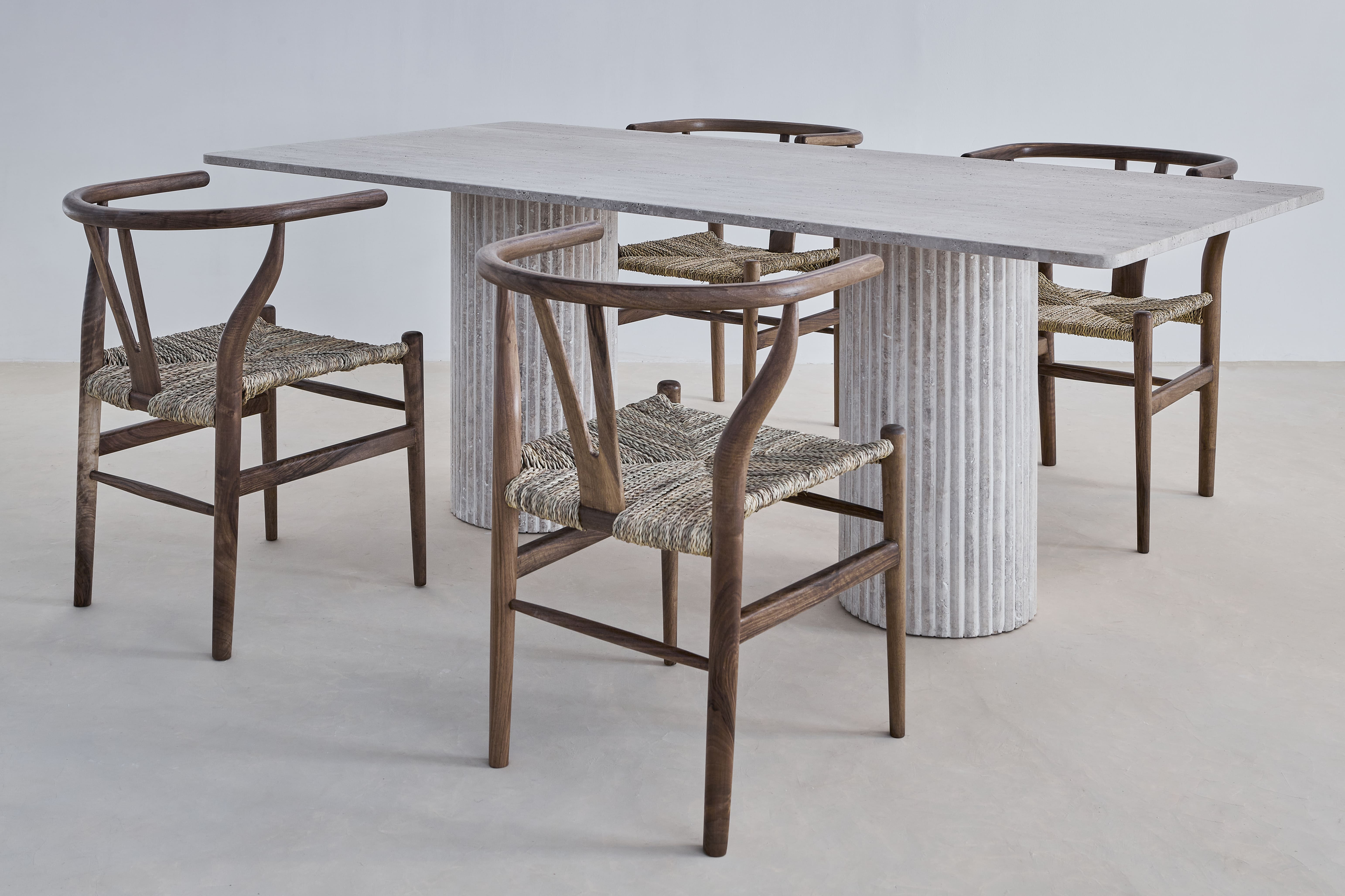 Olympia rectangular dining table - 180x90 - natural travertine