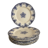 Assiettes plates en terre de fer "Rouen " Jules Vieillard Bordeaux