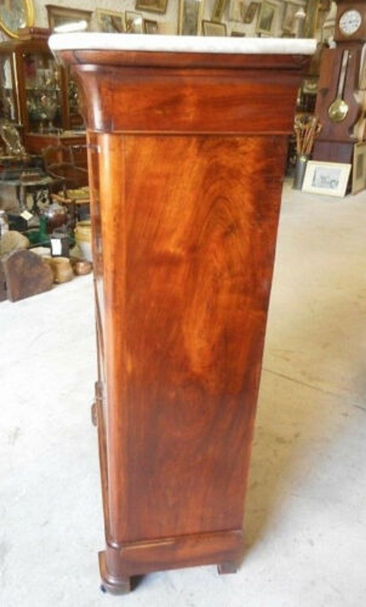 Louis Philippe mahogany secretary with flap and marble top