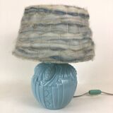 Art Deco blue opaline lamp