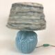 Art Deco blue opaline lamp