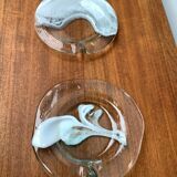 German Vintage Art Collection Richartz Plate and Bowl in Glass by Hans Jürgen Richartz for Mathildenhütte, Solingen, Set of 2