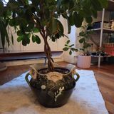 Jardinière in slipware signed by Gustave de Bruyn.