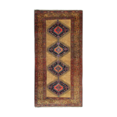Handwoven wool antique hamadan area rug- 104x201cm
