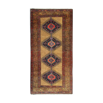 Handwoven wool antique hamadan area rug- 104x201cm