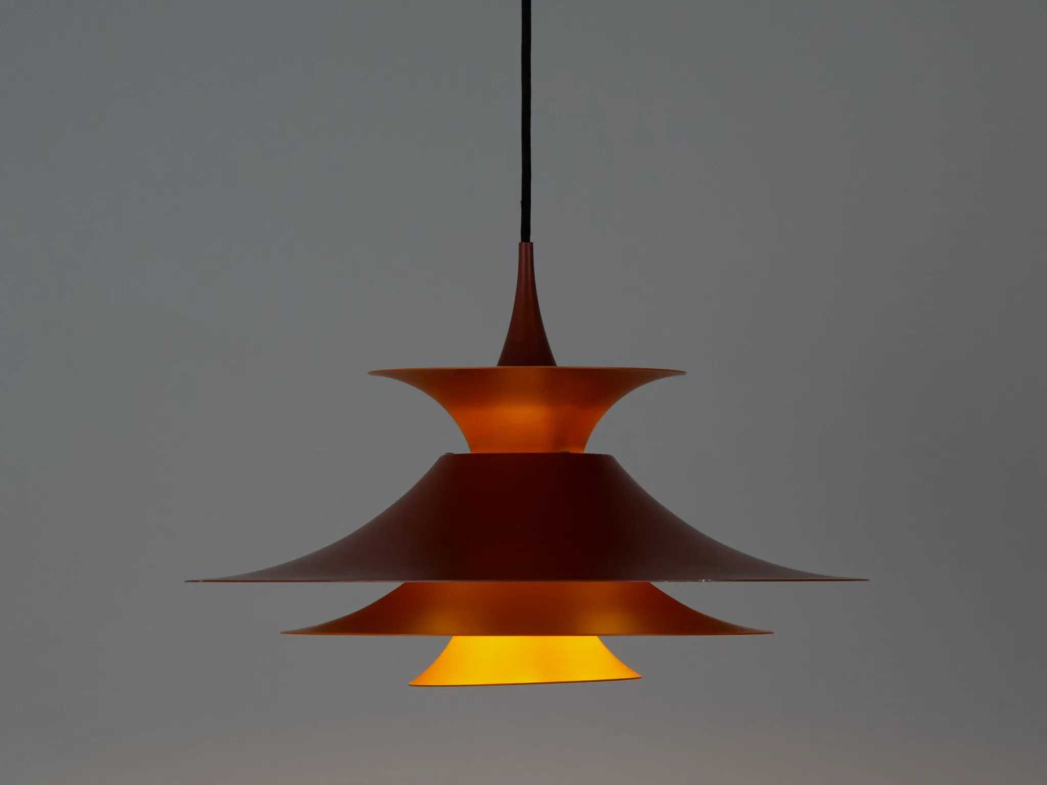 Danish vintage Radius pendant lamp by Erik Balslev, Fog og Morup, 1977