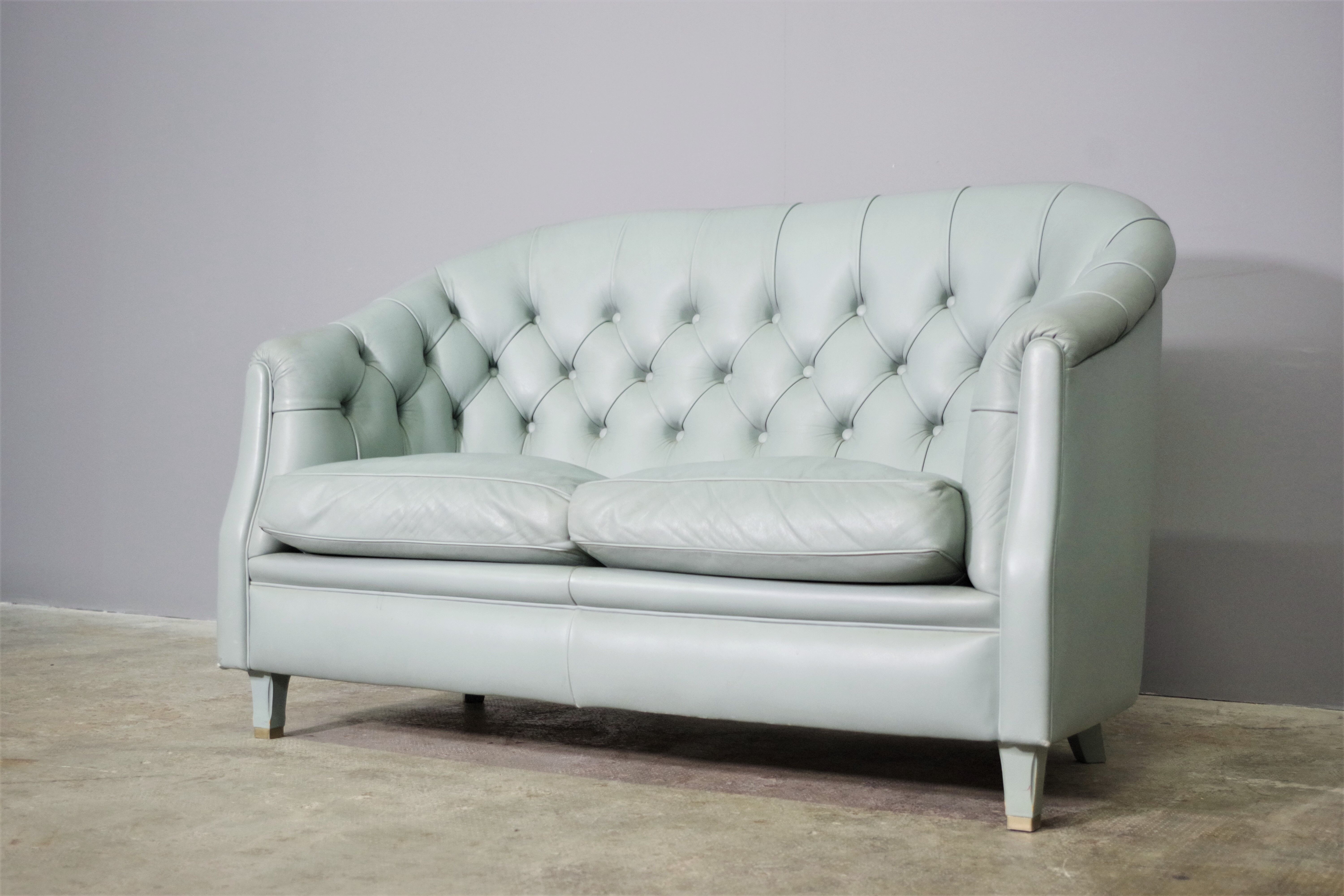 2 seater sofa in Valdichienti leather, 80s