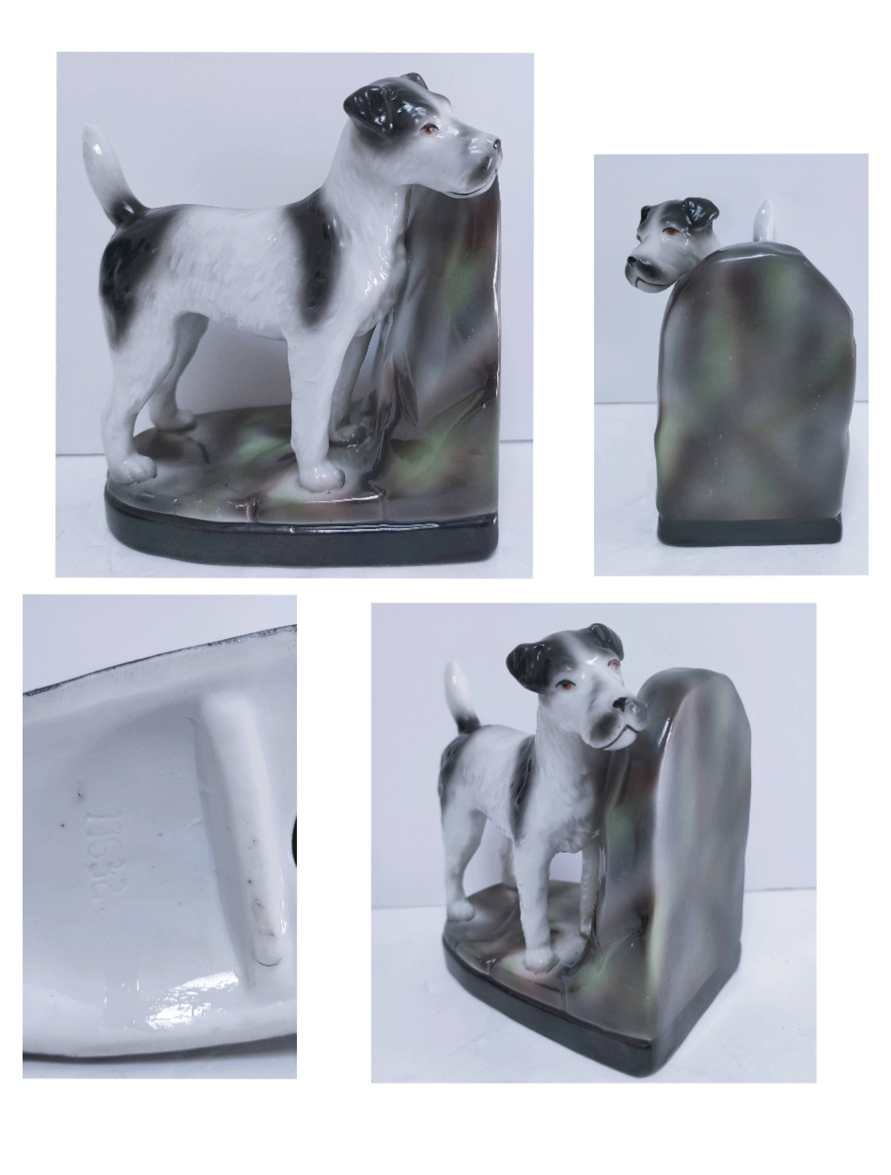 polychrome numbered porcelain fox terrier early 20th century