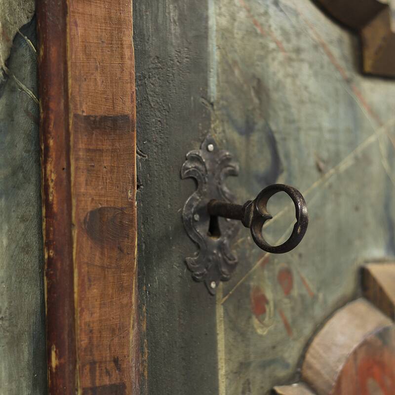 Folk art painted bridal wardrobe