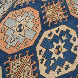 Tapis persan bleu fait main unique 6x11, 188x328Cm
