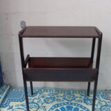 Table is varnished wood magazines