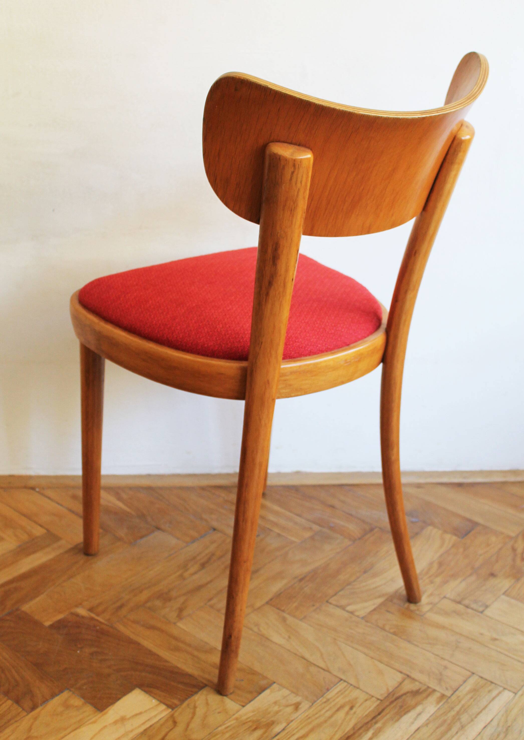 Set of Four Thonet Dining Chairs, Late 1940s