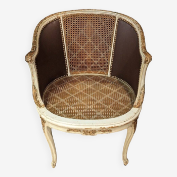 Louis XVI Office Armchair In Lacquered Wood