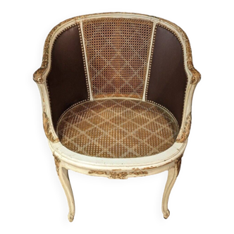 Louis XVI Office Armchair In Lacquered Wood