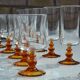 Ochre stemmed glasses from the 70s