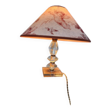“Vintage” glass bedside lamp and its lampshade