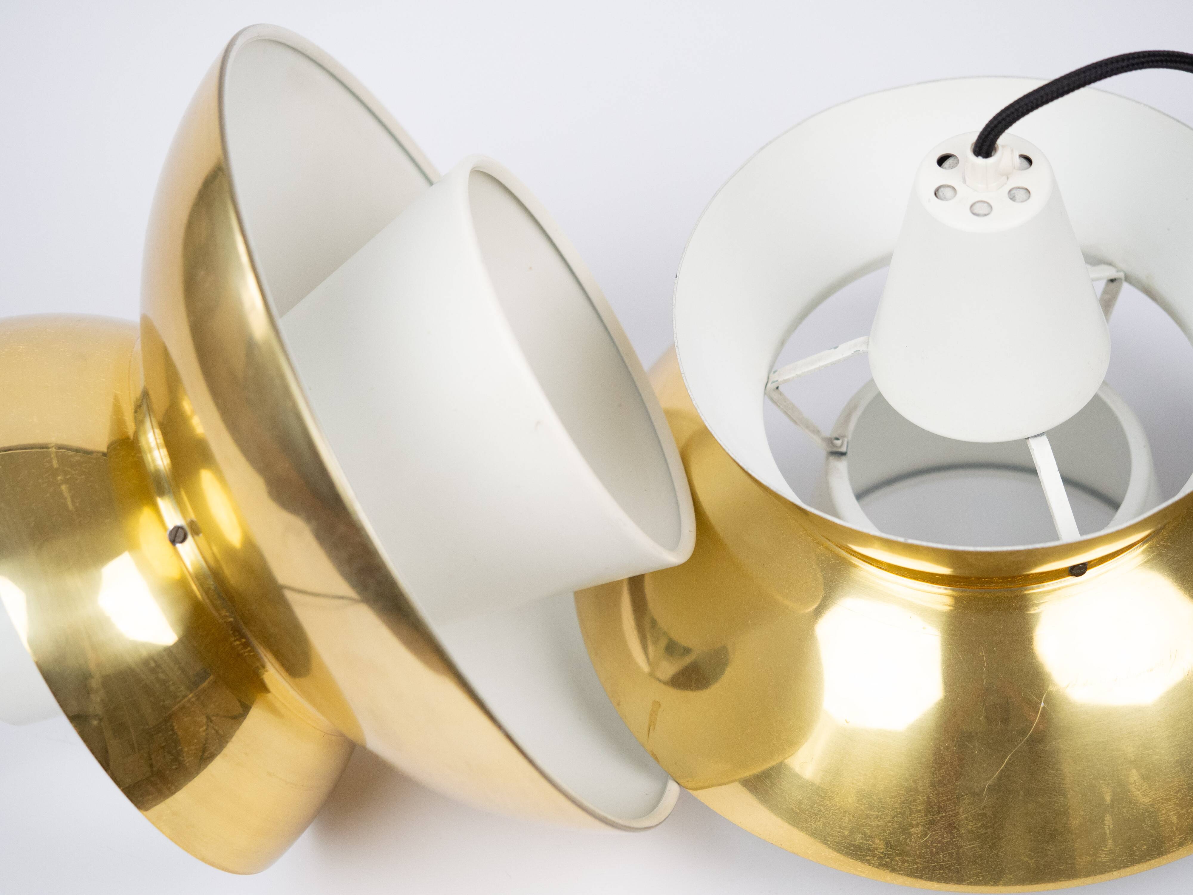 Paire de 2 suspensions vintage Doo Woo danoises par Henning Klok. Louis Poulsen, 1950.