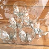 Set of 6 crystal glasses for wine or champagne