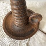 Antique turned wood lamp