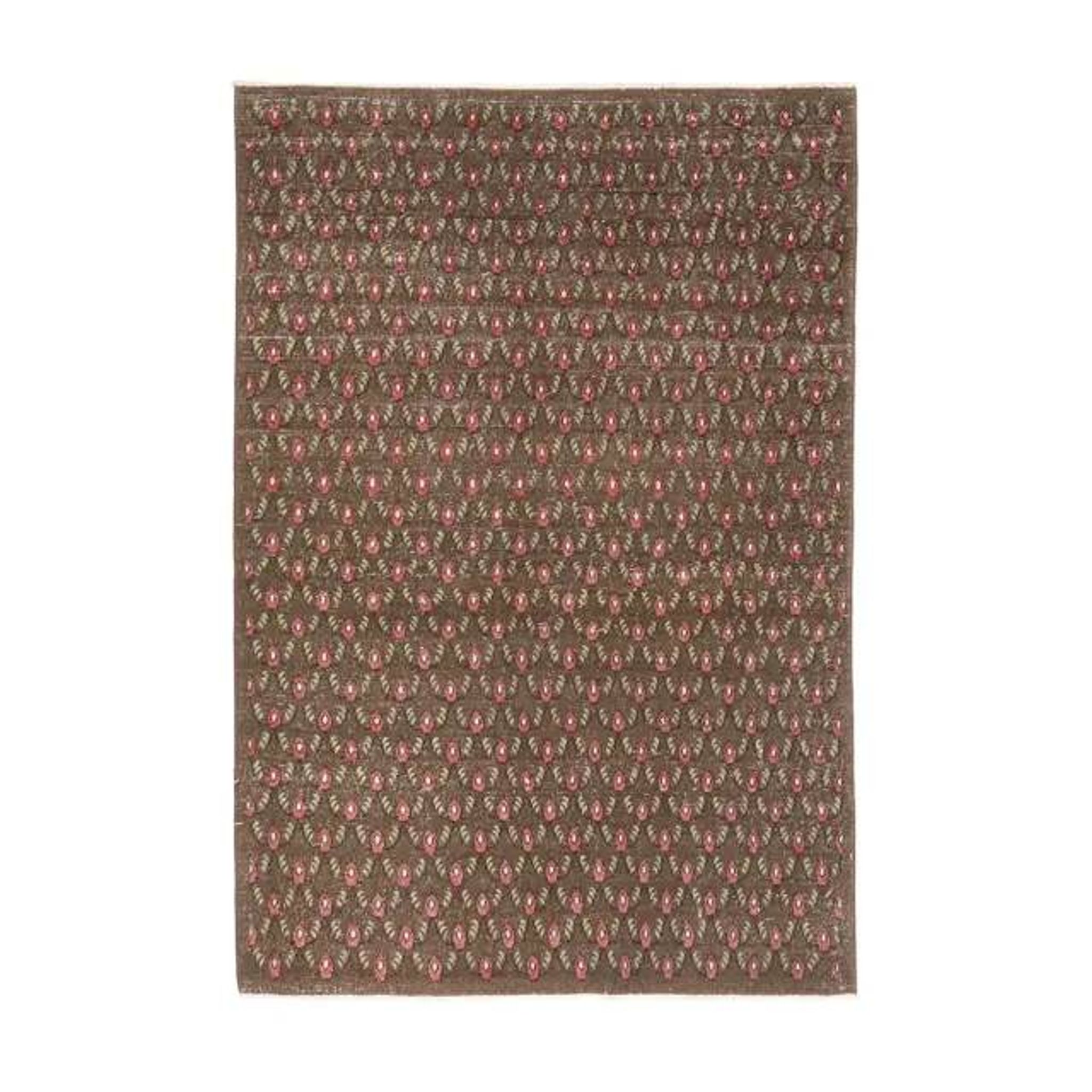 1970s Vintage Turkish Hand-Knotted Wool Cotton Brown Rug 130x194