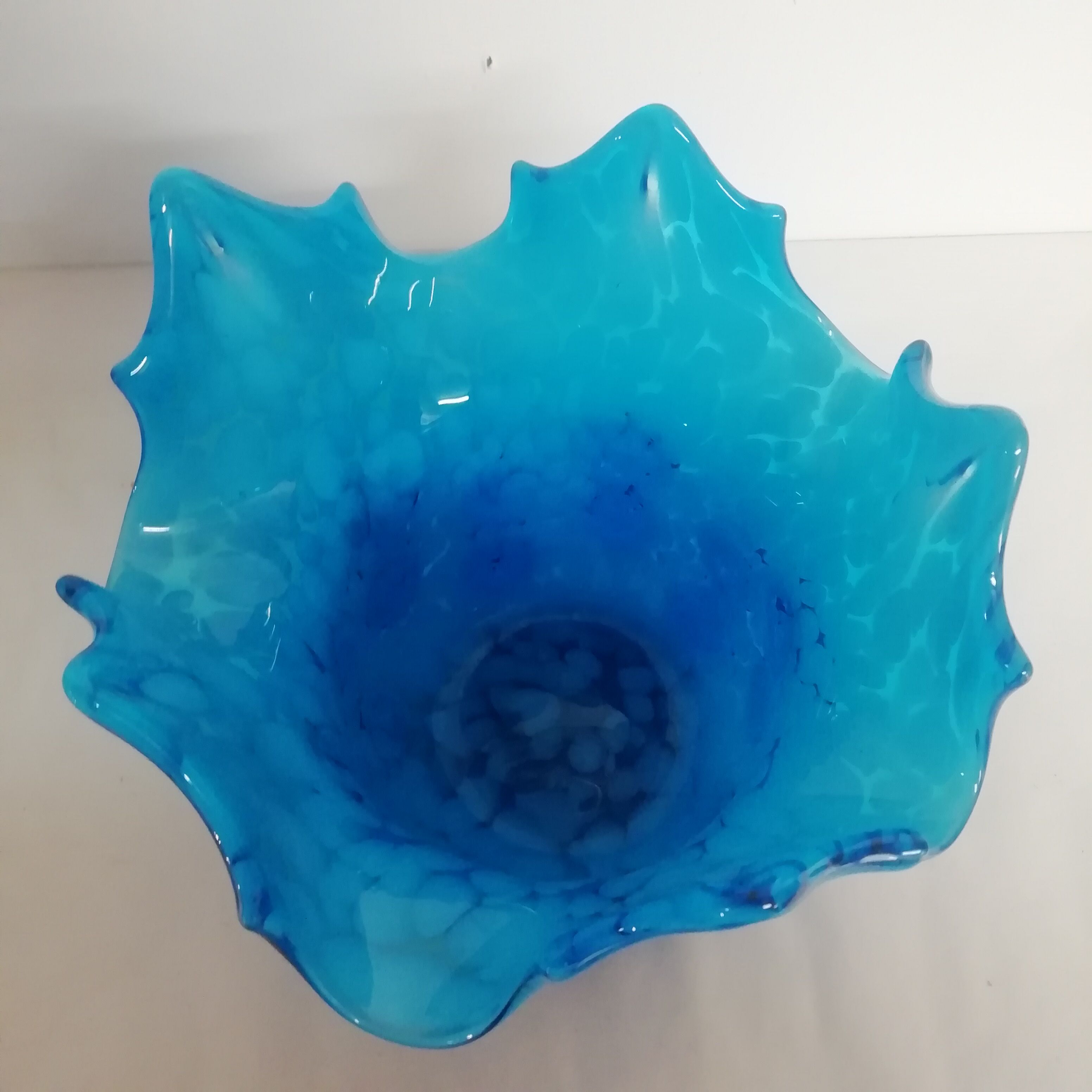Blue Murano glass centerpiece 1980