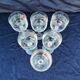 Six verres à eau, cristal ciselé, liseré or, vintage