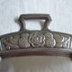 Tray silver metal art deco 2 handles small flowers
