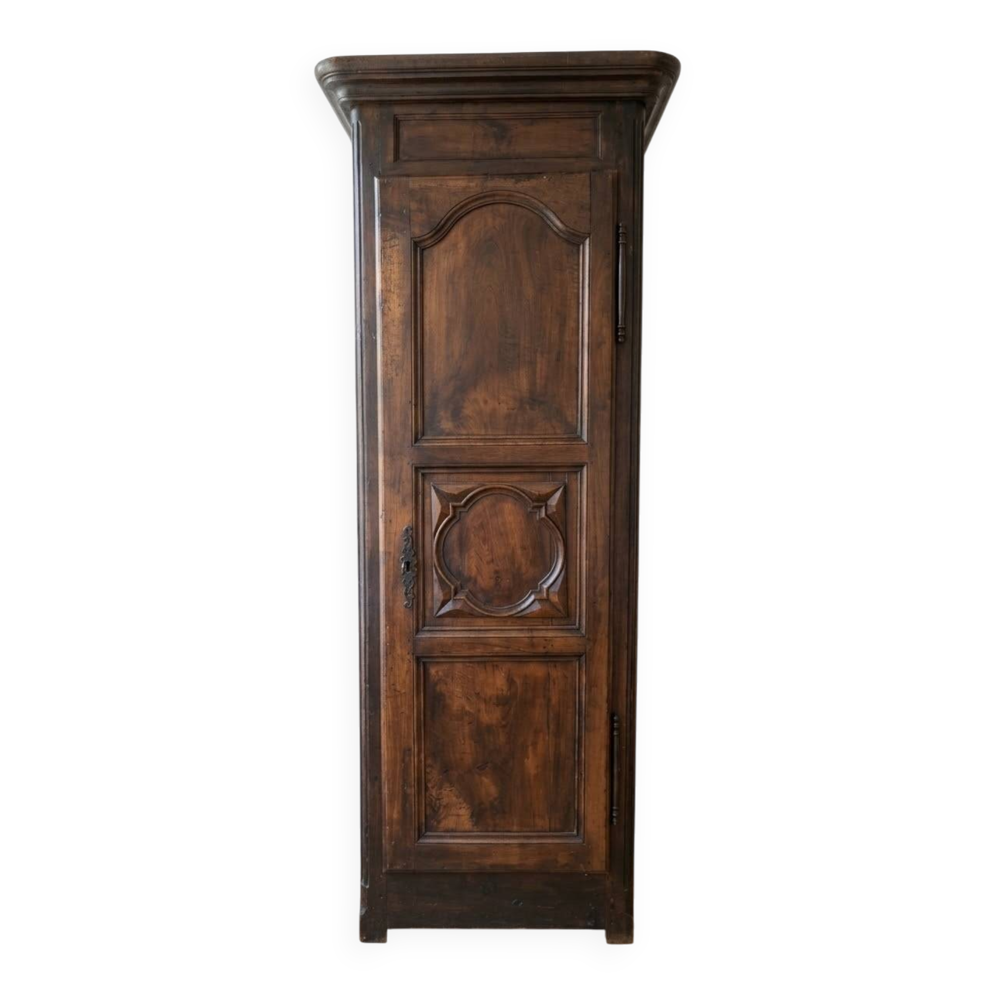Antique wooden standing men's wardrobe