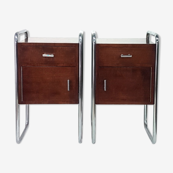 Set of 2 Bauhaus nightstands by Auping, Netherlands 1950s