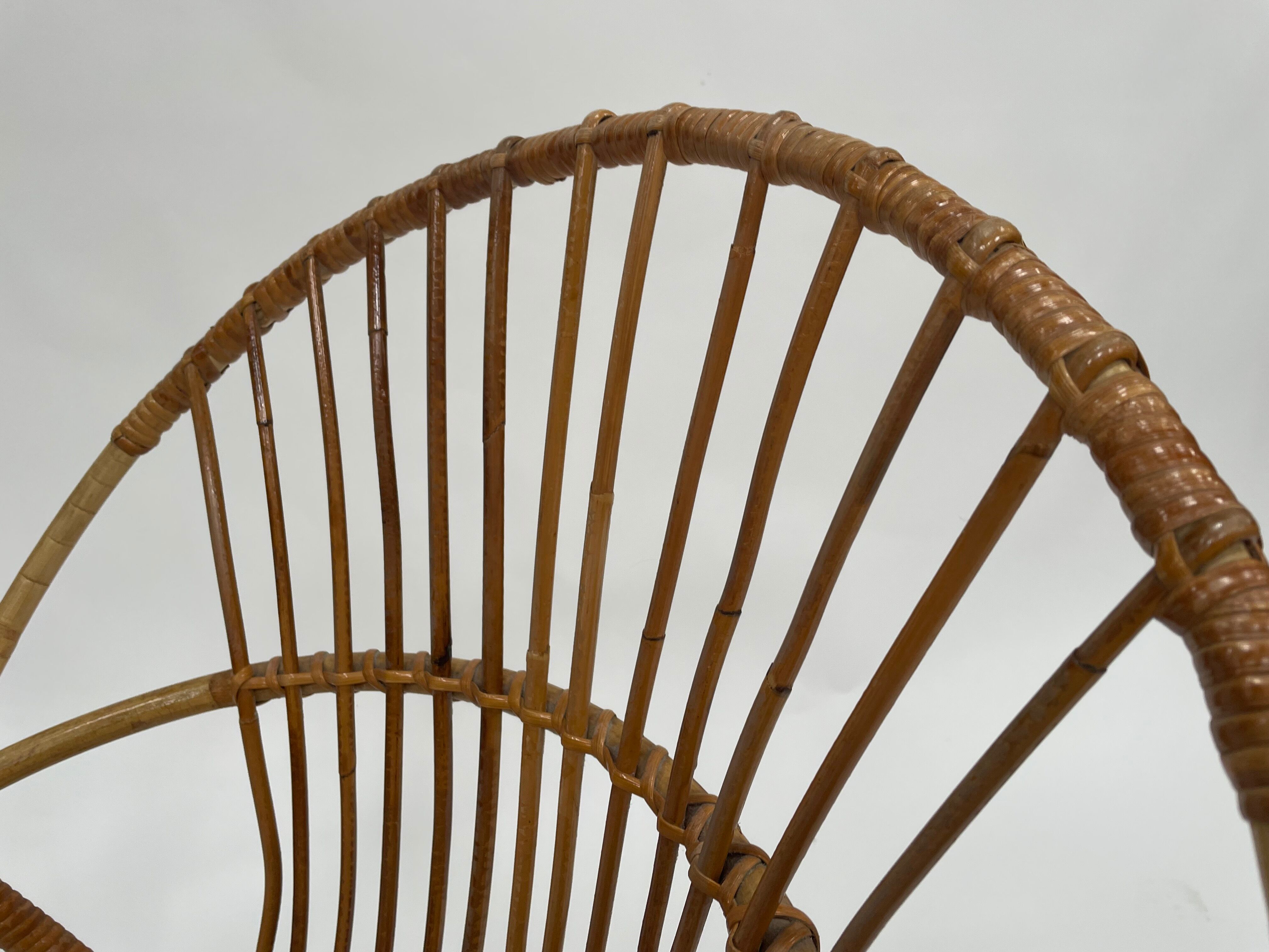 Vintage rattan chair by Dirk van Sliedregt Rohe Noordwolde 1960 in the Netherlands