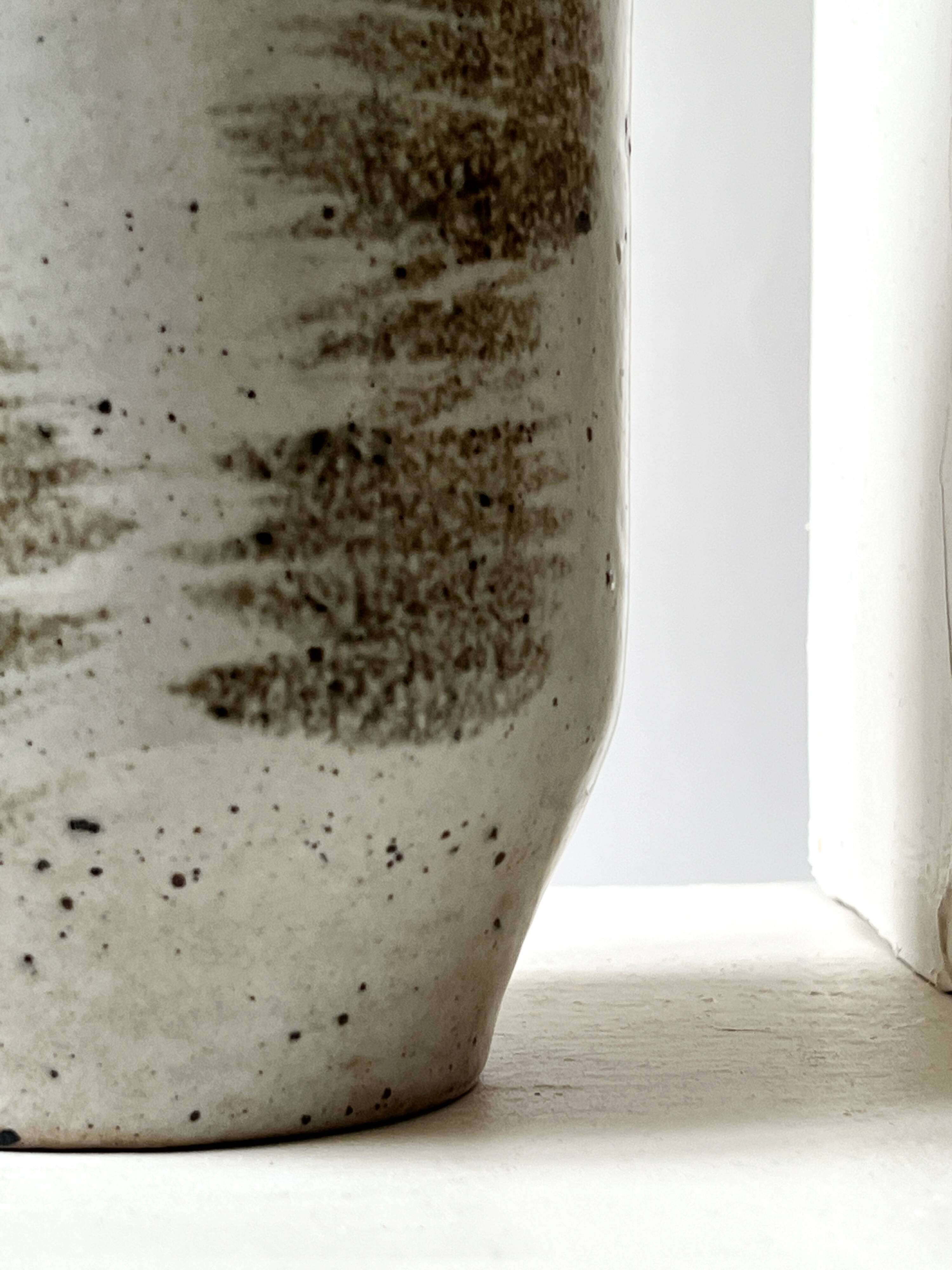 Large enamelled stoneware jug signed Albert Breton, FR Vézelay.