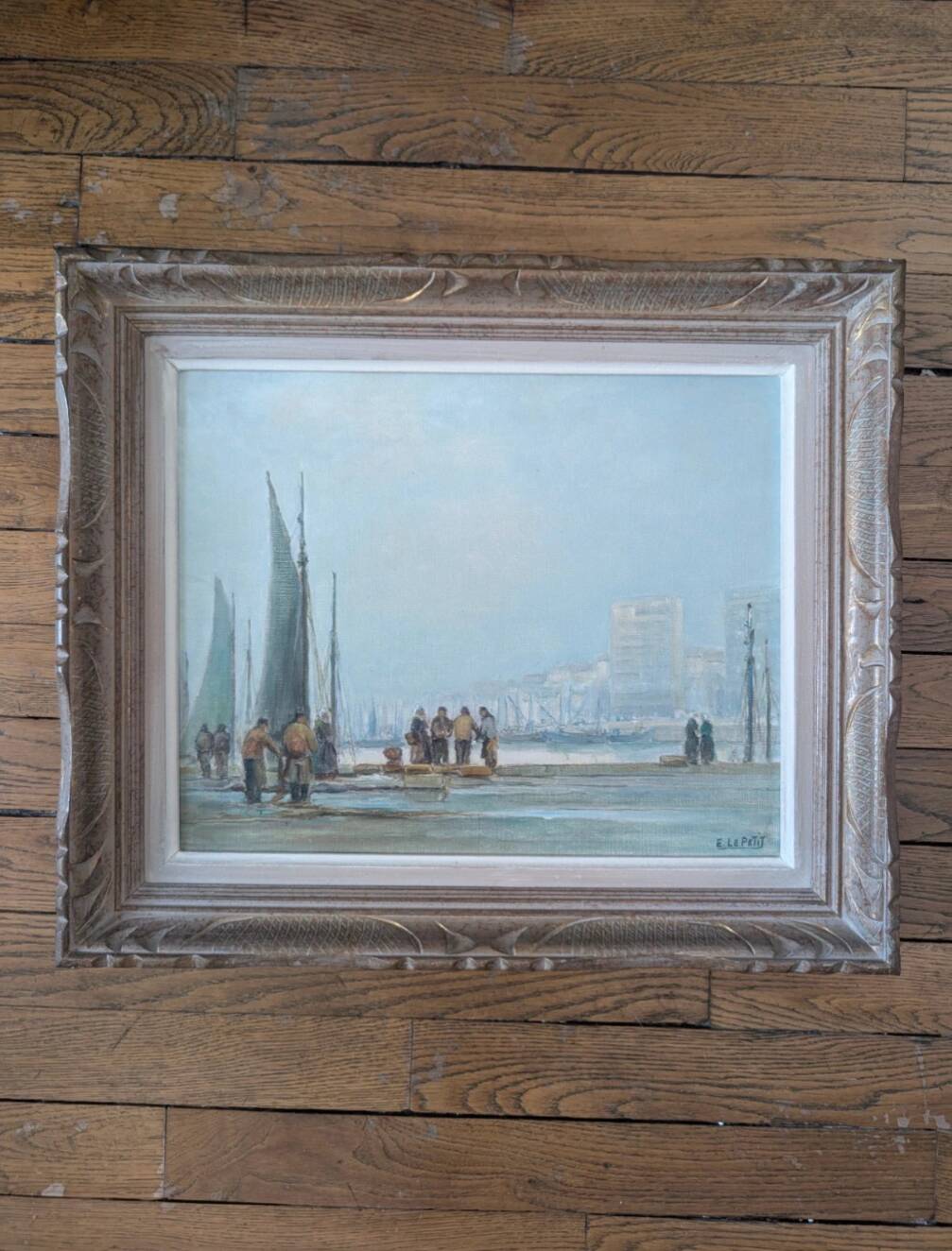 Emmanuel Le Petit (1905–1991) — Harbour Scene, oil on canvas