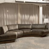 Large rounded velvet sofa