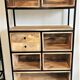 Wooden and metal freestanding shelf