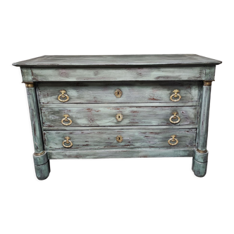 Chest of drawers Empire patina Shabby Chic XIXth