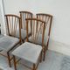 Suite de 4 chaises vintage en bois, dossier éventail, années 50/60